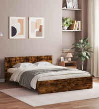 Bettgestell mit Kopfteil Räuchereiche 150x200 cm