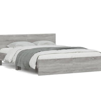 Bettgestell mit Kopfteil Grau Sonoma 150x200 cm