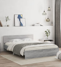 Bettgestell mit Kopfteil Grau Sonoma 150x200 cm