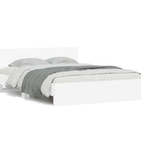 Bettgestell mit Kopfteil Weiß 140x200 cm