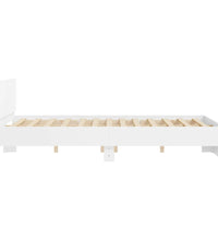 Bettgestell mit Kopfteil Weiß 140x200 cm