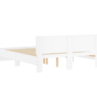 Bettgestell mit Kopfteil Weiß 140x200 cm