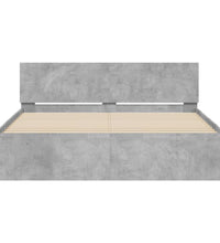 Bettgestell mit Kopfteil Betongrau 140x200 cm