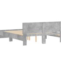 Bettgestell mit Kopfteil Betongrau 140x200 cm