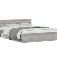 Bettgestell mit Kopfteil Grau Sonoma 140x200 cm