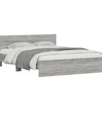 Bettgestell mit Kopfteil Grau Sonoma 140x200 cm