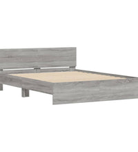 Bettgestell mit Kopfteil Grau Sonoma 140x200 cm