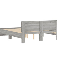 Bettgestell mit Kopfteil Grau Sonoma 140x200 cm