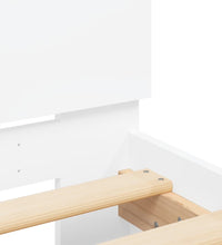 Bettgestell mit Kopfteil Weiß 120x200 cm