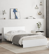 Bettgestell mit Kopfteil Weiß 120x200 cm