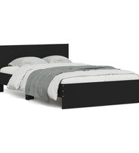 Bettgestell mit Kopfteil Schwarz 120x200 cm