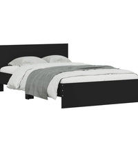 Bettgestell mit Kopfteil Schwarz 120x200 cm