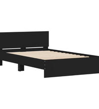 Bettgestell mit Kopfteil Schwarz 120x200 cm
