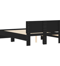 Bettgestell mit Kopfteil Schwarz 120x200 cm