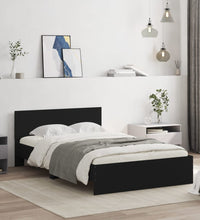 Bettgestell mit Kopfteil Schwarz 120x200 cm