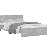 Bettgestell mit Kopfteil Betongrau 120x200 cm