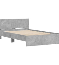 Bettgestell mit Kopfteil Betongrau 120x200 cm
