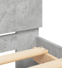 Bettgestell mit Kopfteil Betongrau 120x200 cm