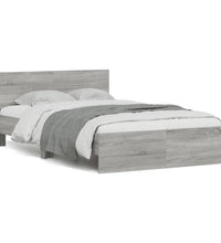 Bettgestell mit Kopfteil Grau Sonoma 120x200 cm
