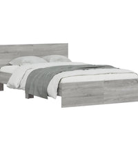 Bettgestell mit Kopfteil Grau Sonoma 120x200 cm