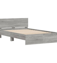 Bettgestell mit Kopfteil Grau Sonoma 120x200 cm
