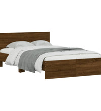 Bettgestell mit Kopfteil Braun Eiche-Optik 120x200 cm