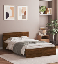 Bettgestell mit Kopfteil Braun Eiche-Optik 120x200 cm