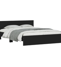 Bettgestell mit Kopfteil Schwarz 140x190 cm