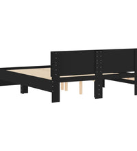 Bettgestell mit Kopfteil Schwarz 140x190 cm