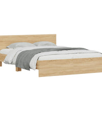 Bettgestell mit Kopfteil Sonoma-Eiche 140x190 cm