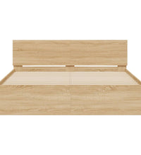 Bettgestell mit Kopfteil Sonoma-Eiche 140x190 cm