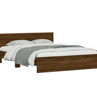 Bettgestell mit Kopfteil Braun Eiche-Optik 140x190 cm