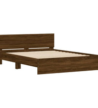 Bettgestell mit Kopfteil Braun Eiche-Optik 140x190 cm