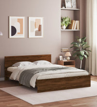Bettgestell mit Kopfteil Braun Eiche-Optik 140x190 cm