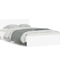 Bettgestell mit Kopfteil Weiß 135x190 cm