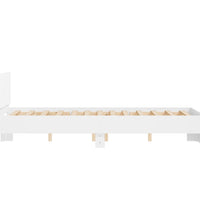 Bettgestell mit Kopfteil Weiß 135x190 cm