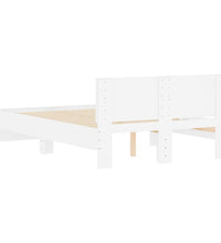 Bettgestell mit Kopfteil Weiß 135x190 cm
