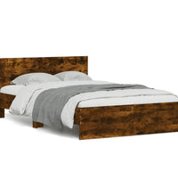 Bettgestell mit Kopfteil Räuchereiche 135x190 cm