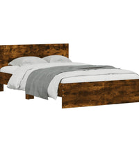 Bettgestell mit Kopfteil Räuchereiche 135x190 cm