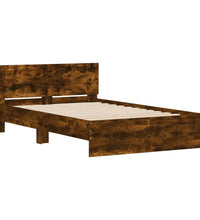 Bettgestell mit Kopfteil Räuchereiche 135x190 cm