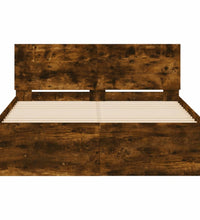 Bettgestell mit Kopfteil Räuchereiche 135x190 cm