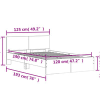 Bettgestell mit Kopfteil Sonoma-Eiche 120x190 cm
