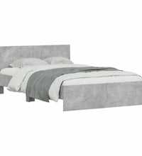 Bettgestell mit Kopfteil Betongrau 120x190 cm