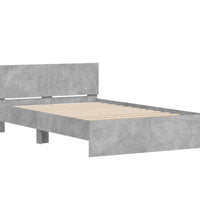 Bettgestell mit Kopfteil Betongrau 120x190 cm
