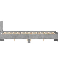 Bettgestell mit Kopfteil Betongrau 120x190 cm