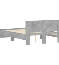 Bettgestell mit Kopfteil Betongrau 120x190 cm