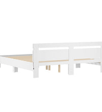 Bettgestell mit Kopfteil und LED-Beleuchtung Weiß 200x200 cm