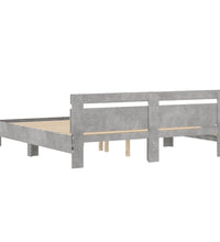 Bettgestell mit Kopfteil und LED-Beleuchtung Betongrau
