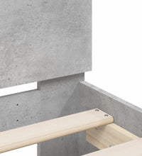 Bettgestell mit Kopfteil und LED-Beleuchtung Betongrau