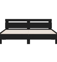 Bettgestell mit Kopfteil und LED-Beleuchtung Schwarz 160x200 cm